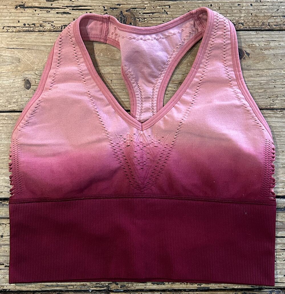 Victoria's Secret VS PINK Seamless Sports Crop Bra S Pink Wine Ombré NWOT